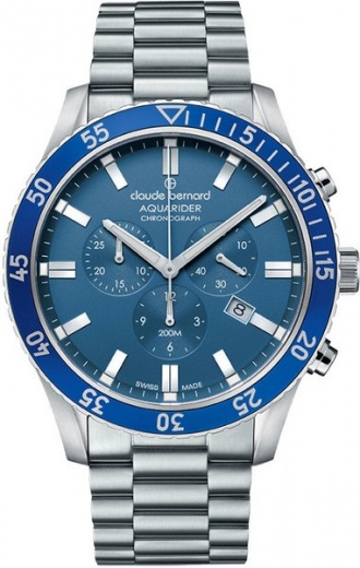 Мужские часы CLAUDE BERNARD 10223 3MBU BUIN спортивные, круглые, синий и гарантией 24 месяца