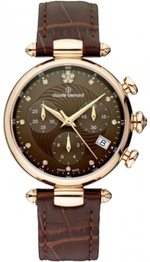 Женские часы CLAUDE BERNARD 10215 37R BRPR2 классические, круглые, коричневые и гарантией 24 месяца