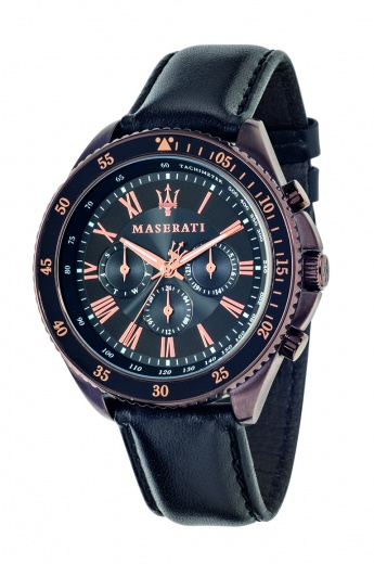 Мужские часы MASERATI R8851101008 fashion, круглые, черные и гарантией 12 месяцев