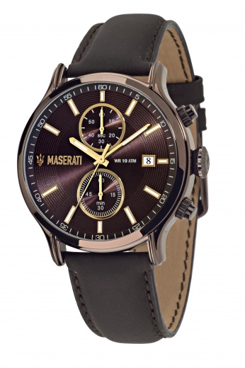Мужские часы MASERATI R8871618006 классические, круглые, коричневые и гарантией 12 месяцев