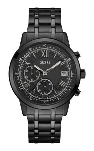 Мужские часы GUESS W1001G3 классические, круглые, черные и гарантией 24 месяца