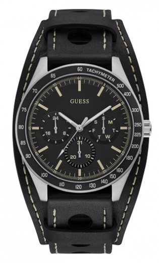Мужские часы GUESS W1100G1 спортивные, круглые, черные и гарантией 24 месяца