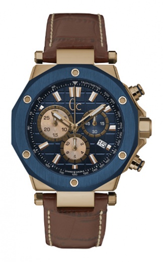 Мужские часы GC X72033G7S спортивные, синий и гарантией 24 месяца