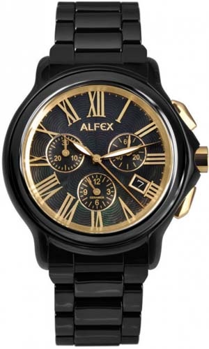 Женские часы ALFEX 5629/796 классические, круглые, черные и гарантией 24 месяца