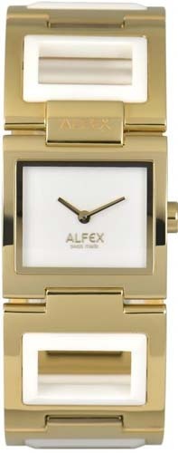 Женские часы ALFEX 5731/023 классические, прямоугольные, белые и гарантией 24 месяца