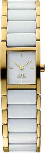 Женские часы ALFEX 5738/907 классические, прямоугольные, белые и гарантией 24 месяца