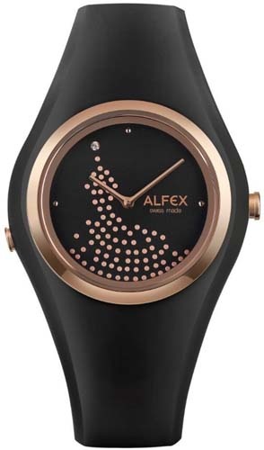 Женские часы ALFEX 5751/2173 fashion, круглые, черные и гарантией 24 месяца