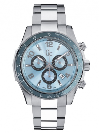 Мужские часы GC X51006G7S спортивные, голубой и гарантией 24 месяца