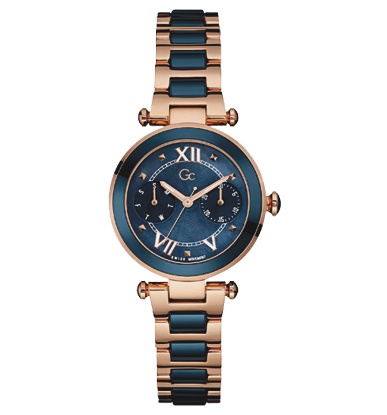 Женские часы GC Y06009L7 классические, синий и гарантией 24 месяца