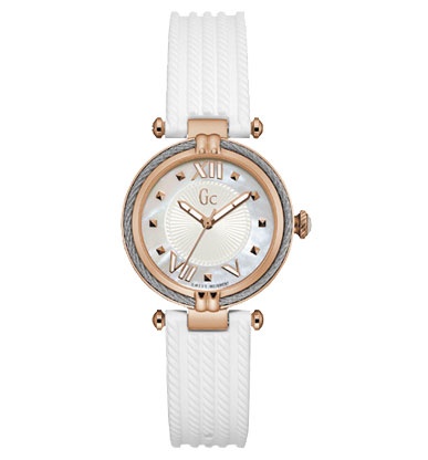 Женские часы GC Y18004L1 спортивные, белые и гарантией 24 месяца