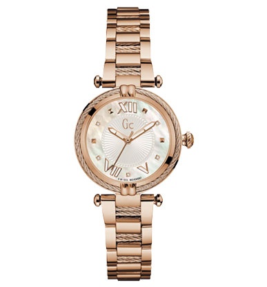 Женские часы GC Y18114L1 классические, круглые, перламутр и гарантией 24 месяца