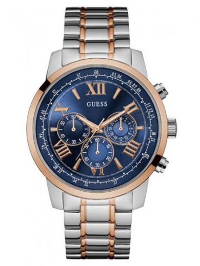 Мужские часы GUESS W0379G7 классические, круглые, синий и гарантией 24 месяца