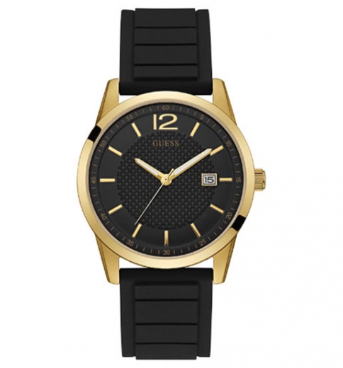 Мужские часы GUESS W0991G2 классические, круглые, черные и гарантией 24 месяца