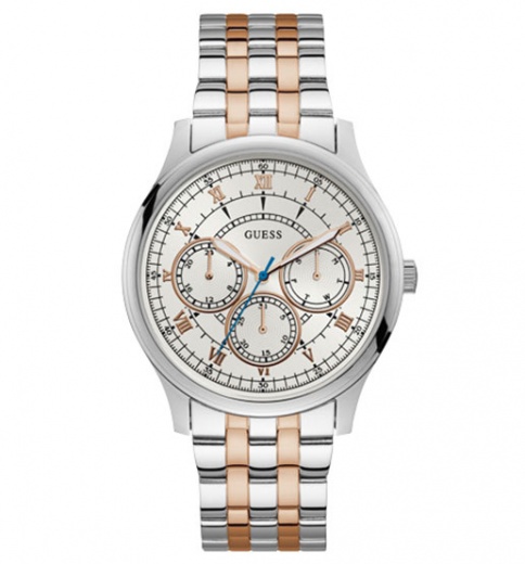 Мужские часы GUESS W1180G1 классические, круглые, металлик и гарантией 24 месяца