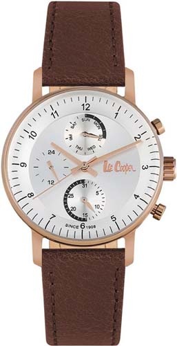 Мужские часы LEE COOPER LC06533.452 классические, круглые, серые и гарантией 12 месяцев