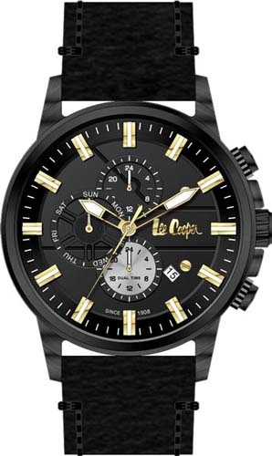 Мужские часы LEE COOPER LC06655.651 классические, круглые, черные и гарантией 12 месяцев
