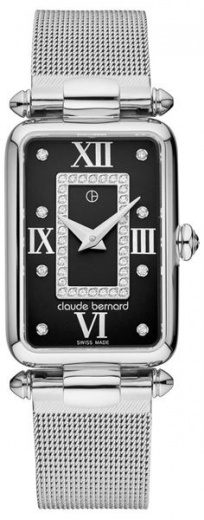 Женские часы CLAUDE BERNARD 20503 3 NPN1 классические, прямоугольные, белые и гарантией 24 месяца