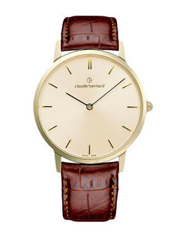 Мужские часы CLAUDE BERNARD 20206 37J DI классические, круглые, золото и гарантией 24 месяца