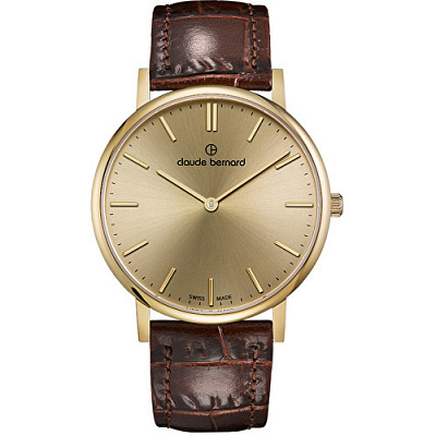 Мужские часы CLAUDE BERNARD 20214 37J DI классические, круглые, золото и гарантией 24 месяца