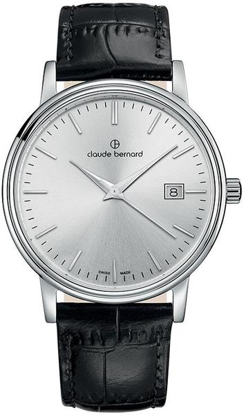Мужские часы CLAUDE BERNARD 53007 3 AIN классические, круглые, металлик и гарантией 24 месяца