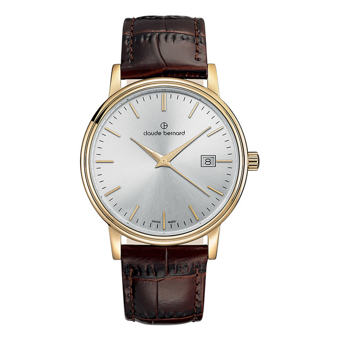 Мужские часы CLAUDE BERNARD 53007 37J AID классические, круглые и гарантией 24 месяца