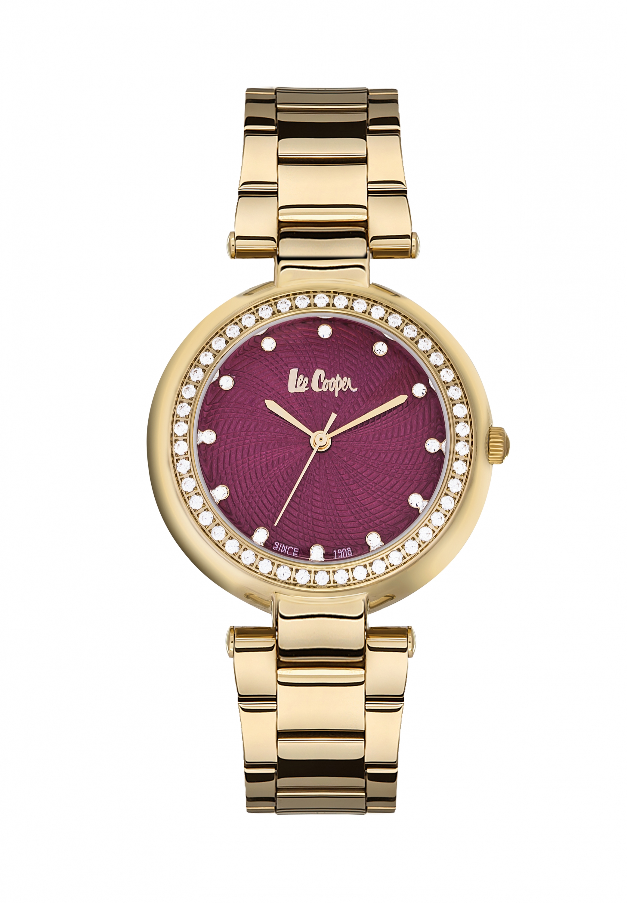 Женские часы LEE COOPER LC06231.180 классические, красные с камнями и гарантией 12 месяцев
