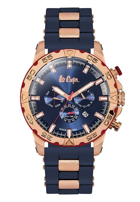 Мужские часы LEE COOPER LC06238.499 спортивные, синий и гарантией 12 месяцев