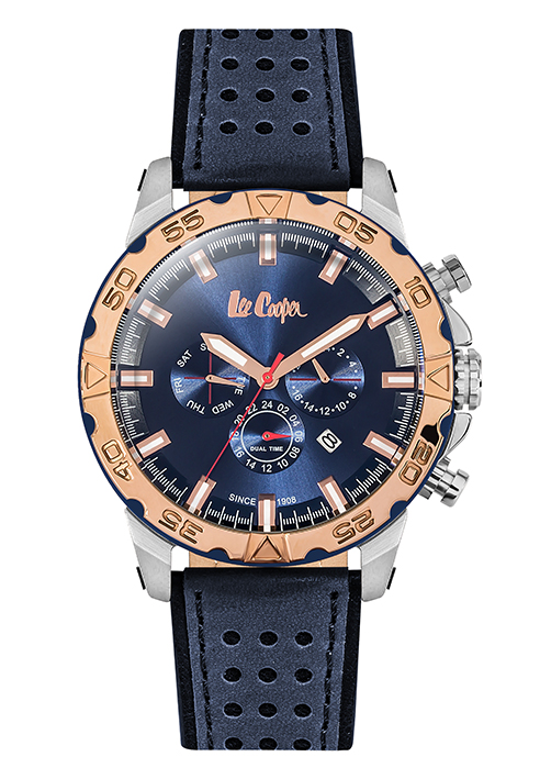 Мужские часы LEE COOPER LC06239.599 спортивные, синий и гарантией 12 месяцев