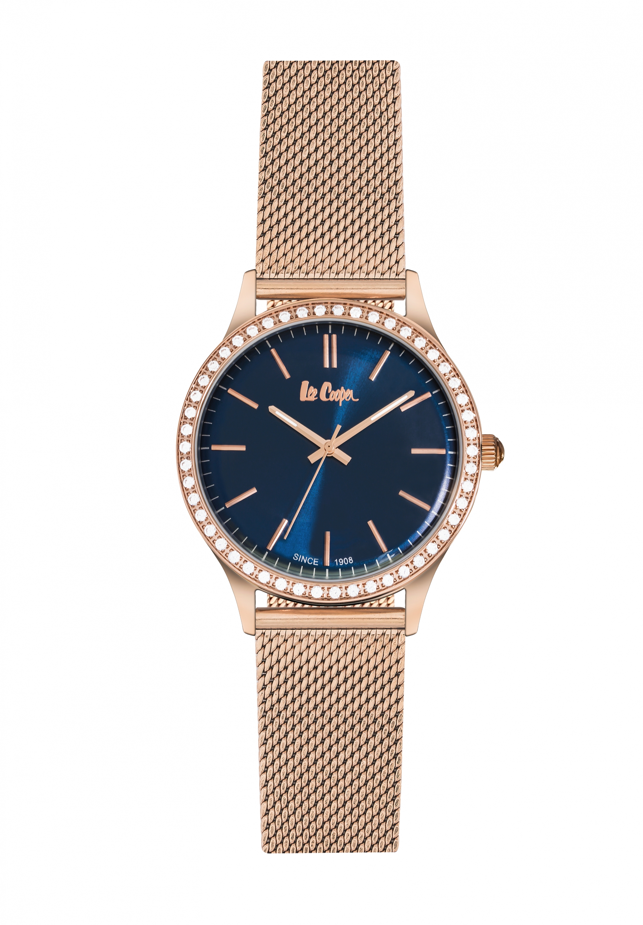 Женские часы LEE COOPER LC06304.490 классические, синий с камнями и гарантией 12 месяцев