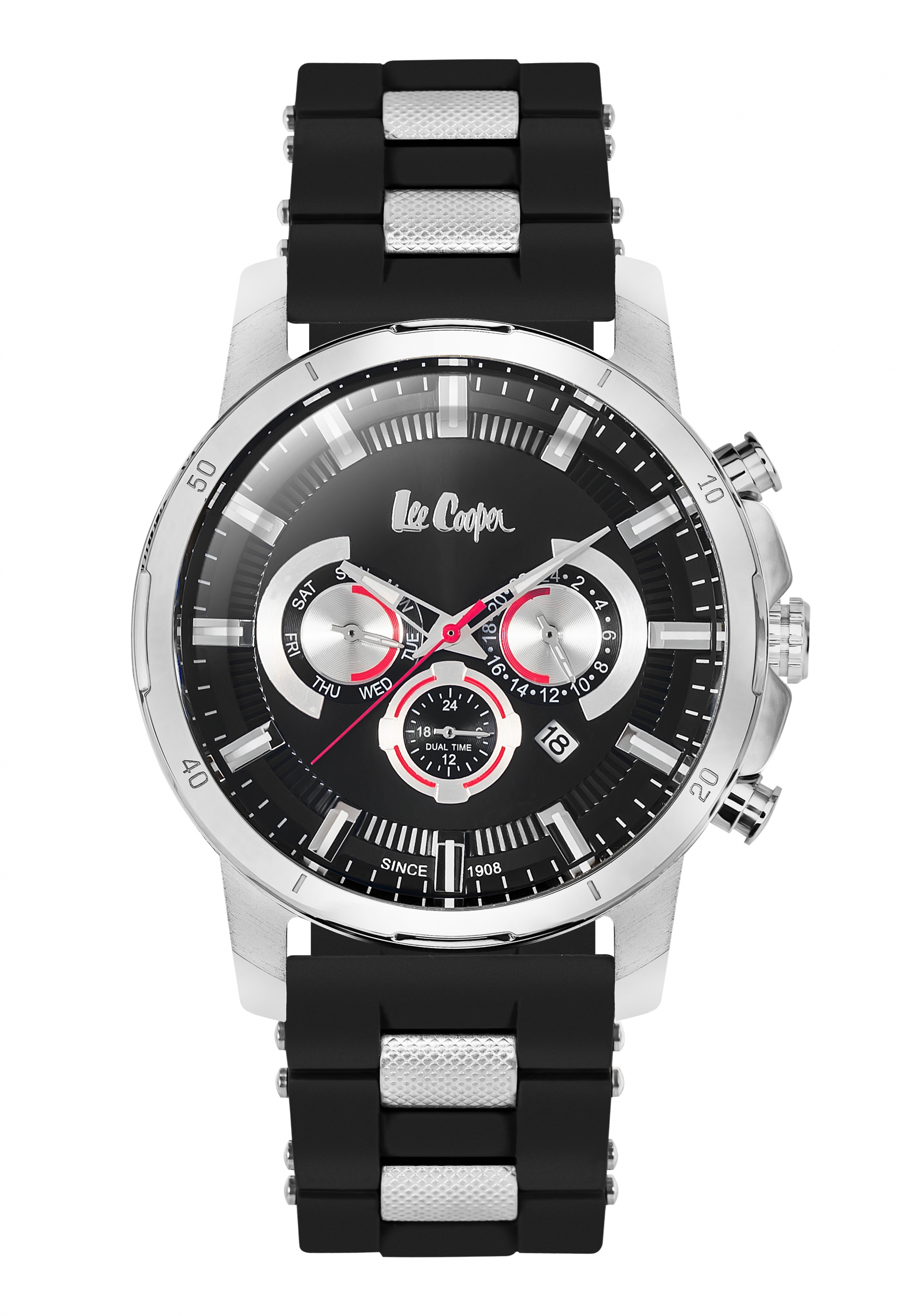 Мужские часы LEE COOPER LC06309.351 спортивные, черные и гарантией 12 месяцев