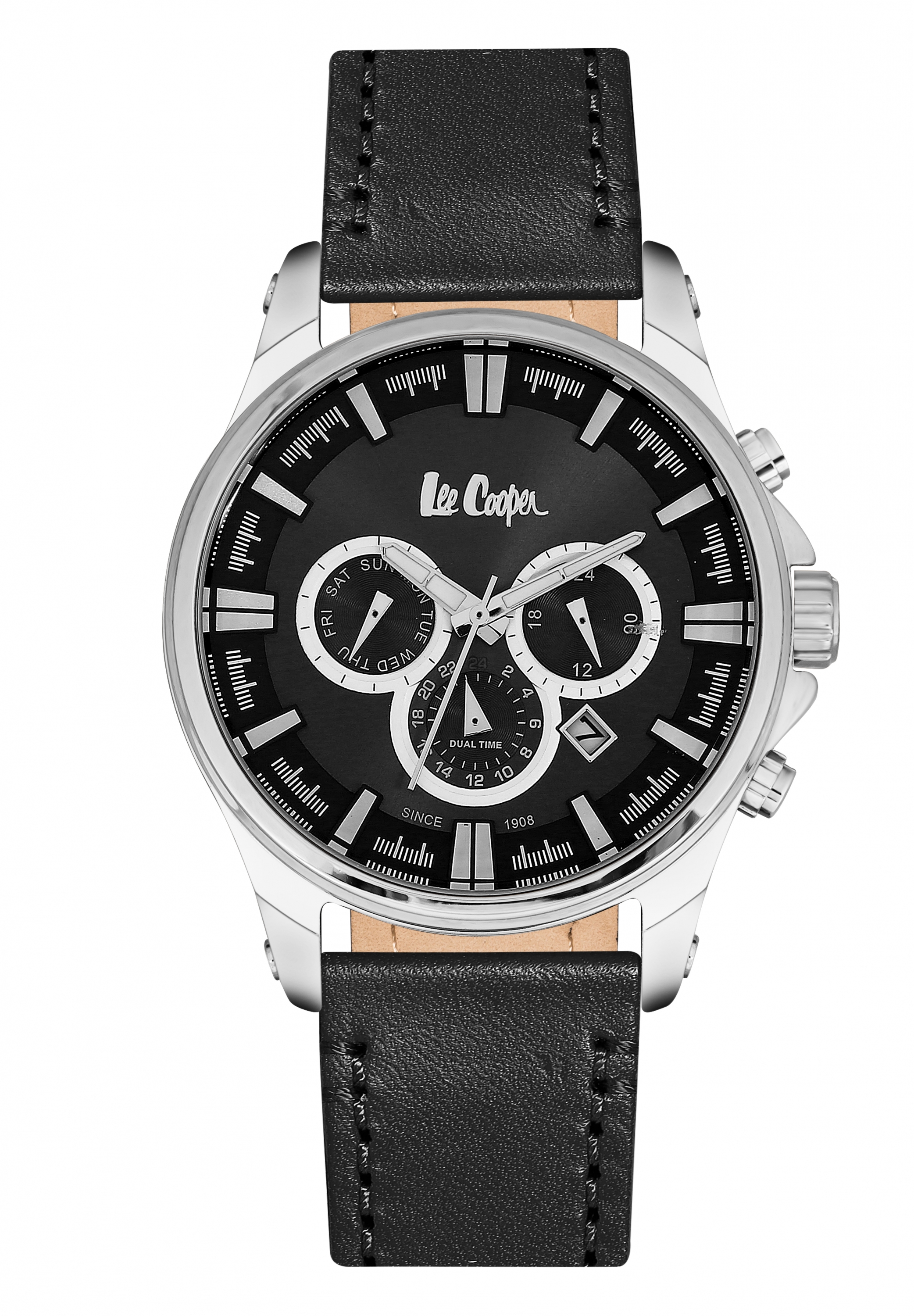 Мужские часы LEE COOPER LC06444.351 спортивные, черные и гарантией 12 месяцев