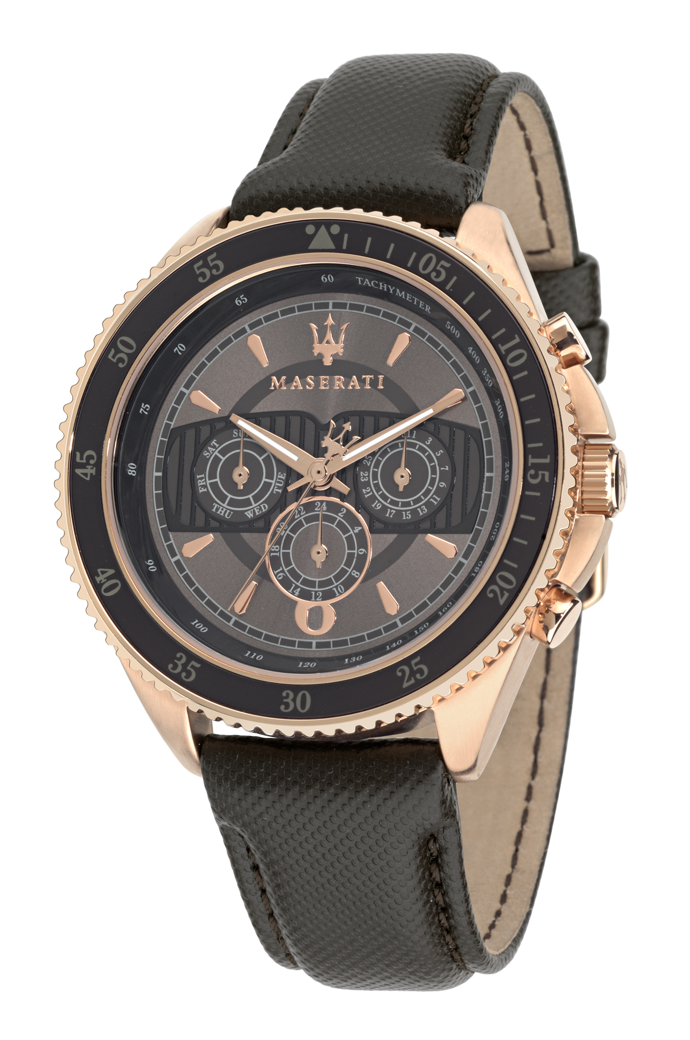 Мужские часы MASERATI R8851101006 классические, круглые, коричневые и гарантией 12 месяцев