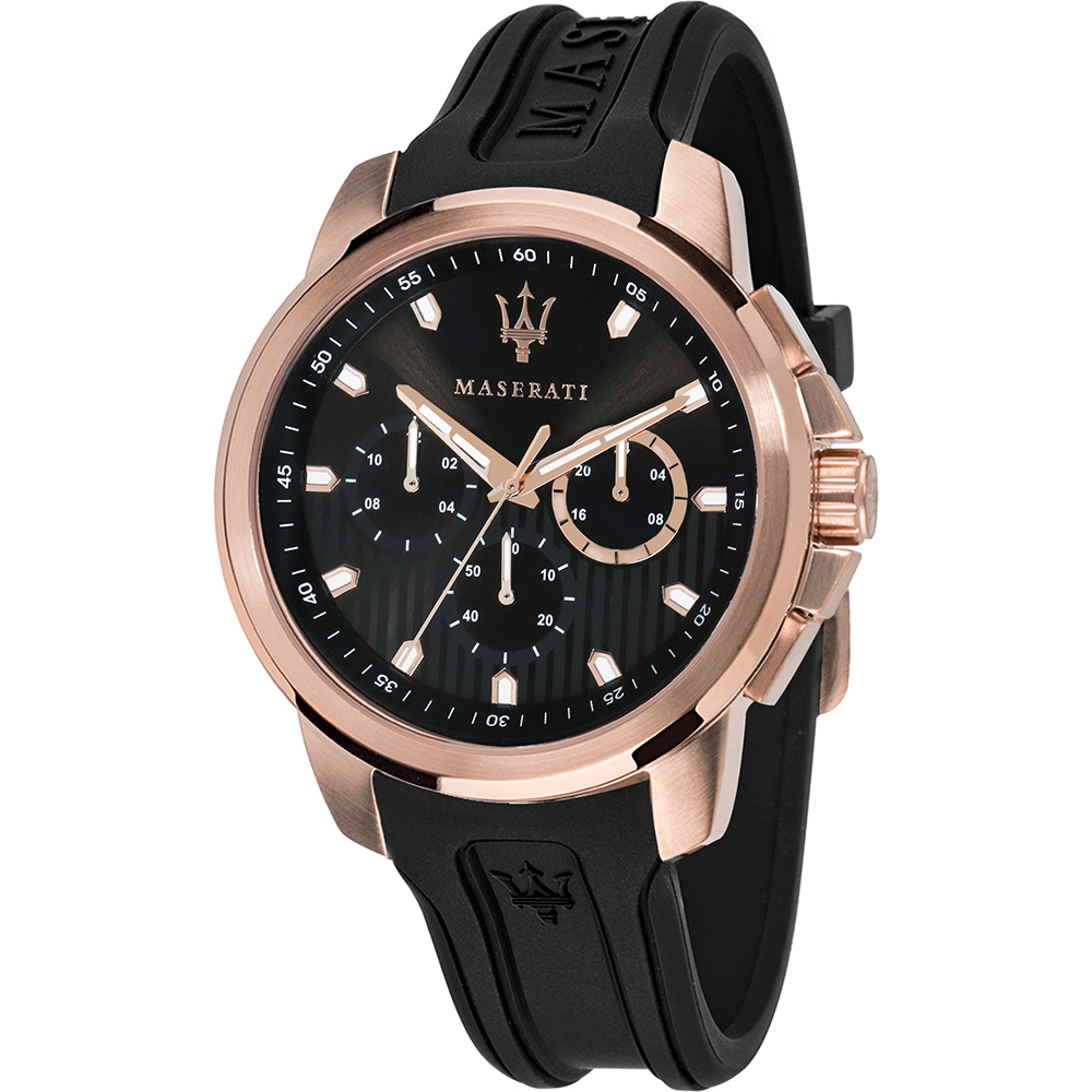 Мужские часы MASERATI R8851123008 спортивные, круглые, черные и гарантией 12 месяцев