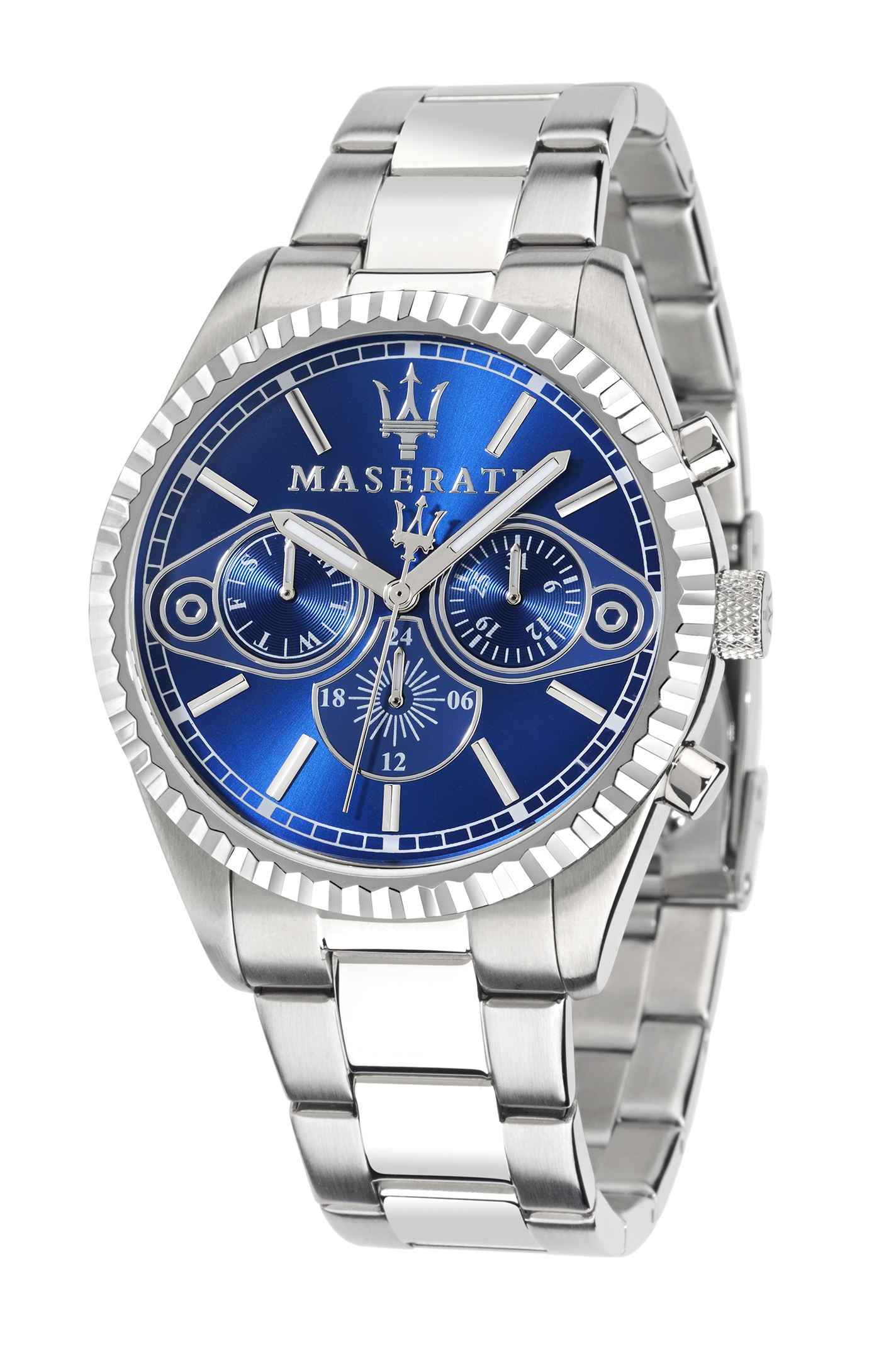 Мужские часы MASERATI R8853100009 классические, круглые, синий и гарантией 12 месяцев