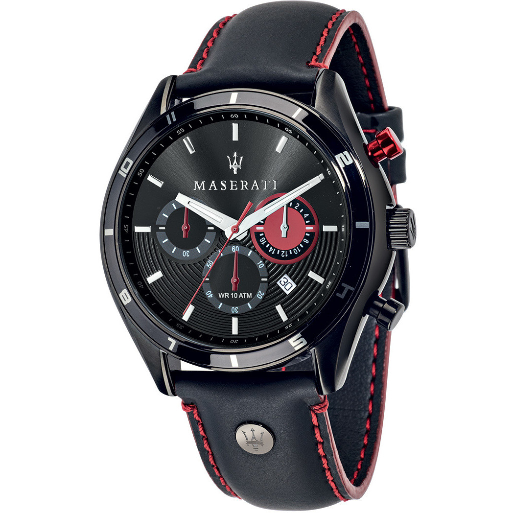 Мужские часы MASERATI R8871624002 спортивные, круглые, черные и гарантией 12 месяцев