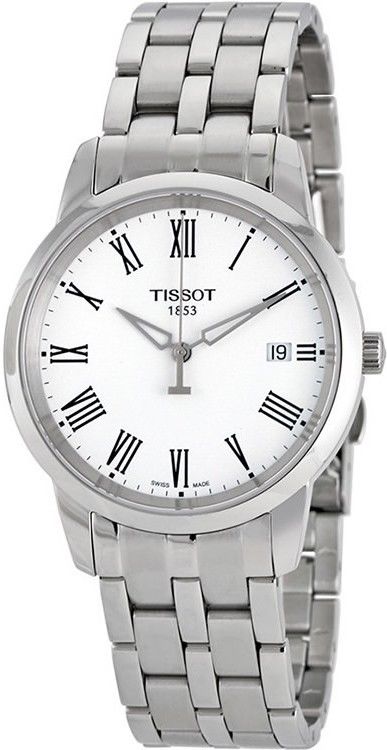 Мужские часы Tissot T033.410.11.013.01 классические, белые и гарантией 24 месяца