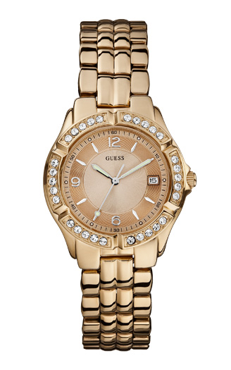 Женские часы GUESS W0148L3 классические, круглые, золото и гарантией 24 месяца
