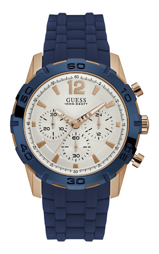 Мужские часы GUESS W0864G5 спортивные, круглые, белые и гарантией 24 месяца