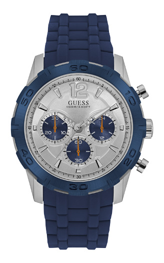 Мужские часы GUESS W0864G6 спортивные, круглые, синий и гарантией 24 месяца