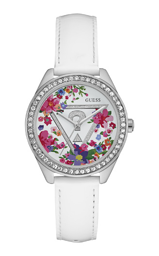 Женские часы GUESS W0905L1 fashion, круглые с камнями и гарантией 24 месяца