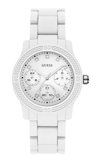 Женские часы GUESS W0944L1 спортивные, круглые, белые и гарантией 24 месяца