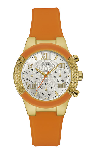 Женские часы GUESS W0958L1 спортивные, круглые, металлик и гарантией 24 месяца