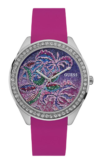 Женские часы GUESS W0960L1 fashion, круглые с камнями и гарантией 24 месяца
