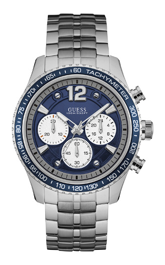 Мужские часы GUESS W0969G1 спортивные, круглые, синий и гарантией 24 месяца