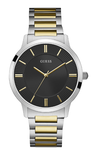 Мужские часы GUESS W0990G3 классические, круглые, черные и гарантией 24 месяца