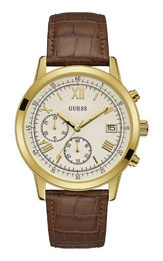 Мужские часы GUESS W1000G3 классические, круглые, белые и гарантией 24 месяца