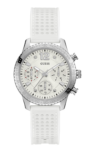 Женские часы GUESS W1025L1 спортивные, круглые, белые и гарантией 24 месяца