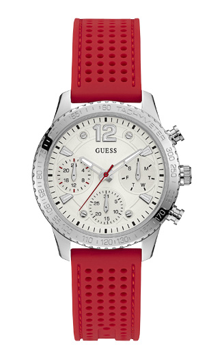 Женские часы GUESS W1025L2 спортивные, круглые, белые и гарантией 24 месяца