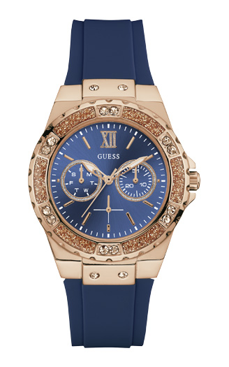 Женские часы GUESS W1053L1 спортивные, круглые, синий и гарантией 24 месяца