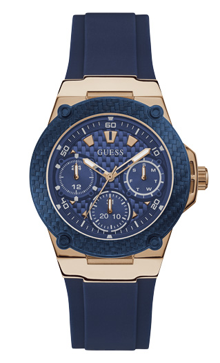 Женские часы GUESS W1094L2 спортивные, круглые, синий и гарантией 24 месяца